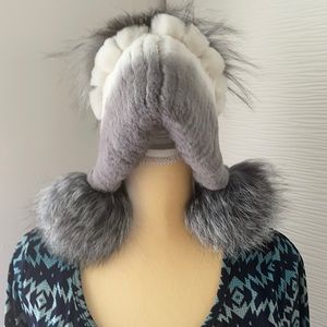 Women knitted fur hat